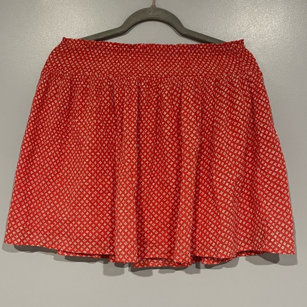 Old Navy Red Skirt with White squares